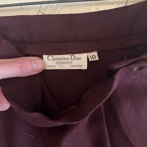 Christian Dior Burgundy Wool Skirt